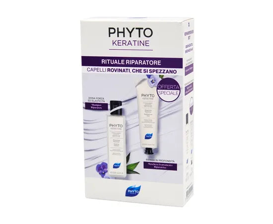 Phyto Keratine Rituale Riparatore Capelli Rovinati Shampoo Riparatore 250 Ml + Maschera Trattamento Riparatrice 150 Ml