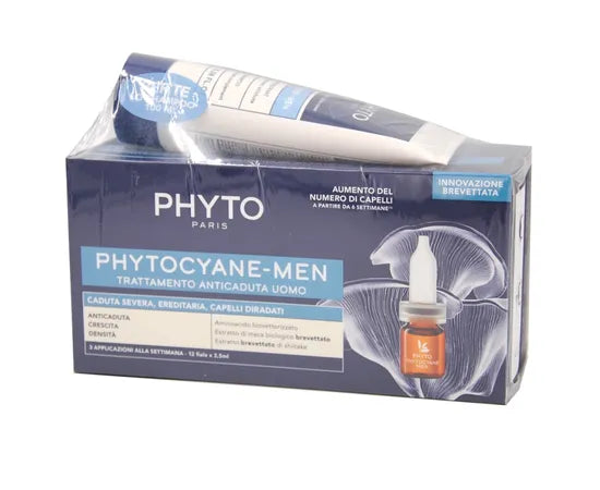 Phyto Phytocyane Trattamento Anticaduta Capelli Uomo 12 Fiale x 3.5 ml + Shampoo Omaggio