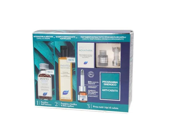Phyto Phytonovathrix Programma Sinergico Anti-Caduta Integratore + Shampoo Energizzante + Fiale Anti-Caduta