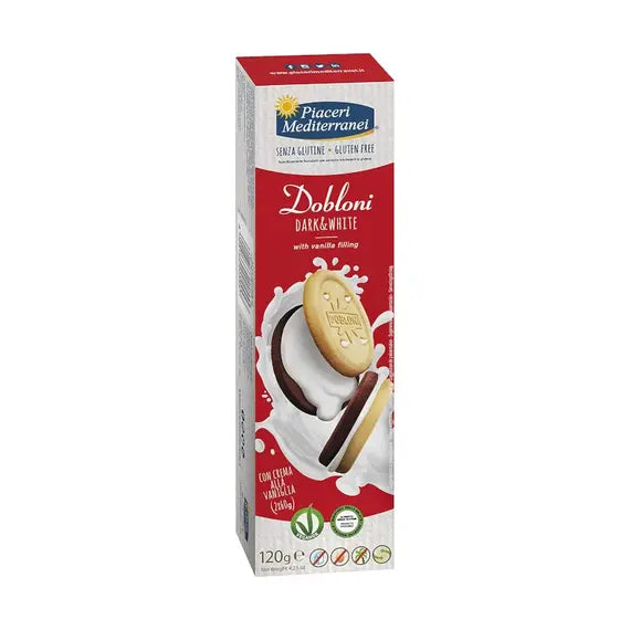 Piaceri Mediterranei Dobloni Dark & White Crema Alla Vaniglia Senza Glutine120g | Acquista Online su Farmaclick