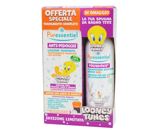 ?Puressentiel Trattamento Completo Anti Pidocchi Looney Tunes Lozione + Shampoo