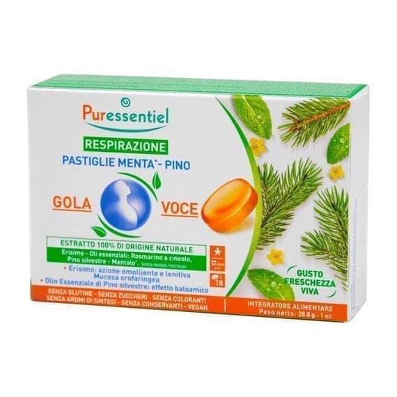 Puressentiel Respirazione Gola Voce 18 Pastiglie Menta Pino | Acquista Online su Farmaclick