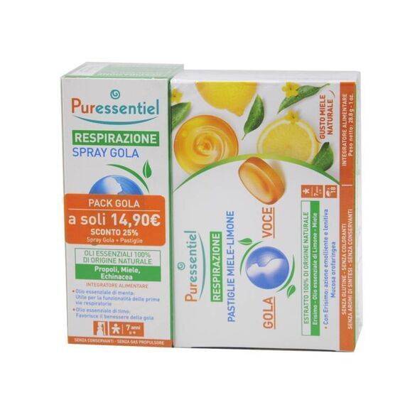 Puressentiel Respirazione Spray Gola + 18 Pastiglie Miele e Limone | Acquista Online su Farmaclick