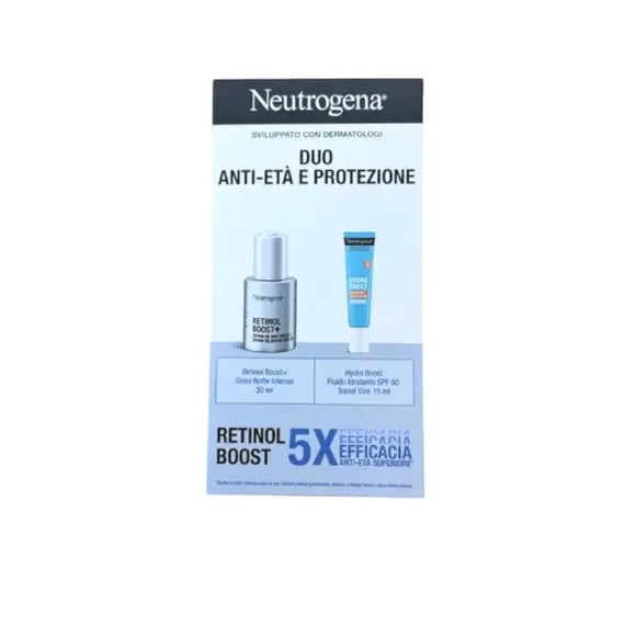 Neutrogena Duo Anti Etã e Protezione Retinol Boost 5x Retinol Boost +siero Notte Intenso da 30 Ml e Hydro Boost Fluido Idratante Spf 50 Travel Size da 15 Ml | Acquista Online su Farmaclick
