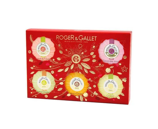 Roger & Gallet Weihnachts-Geschenkset "Die Kunst zu leben" mit 5 duftenden Seifen 5x50g