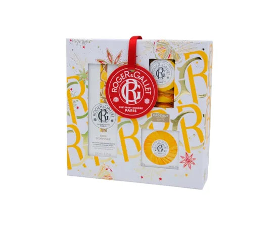 Roger&Gallet Geschenkset Weihnachten 2023 Bois D'Orange Duftritual Eau de Cologne 100 ml + Duftseife 100 g + 3 Badebomben