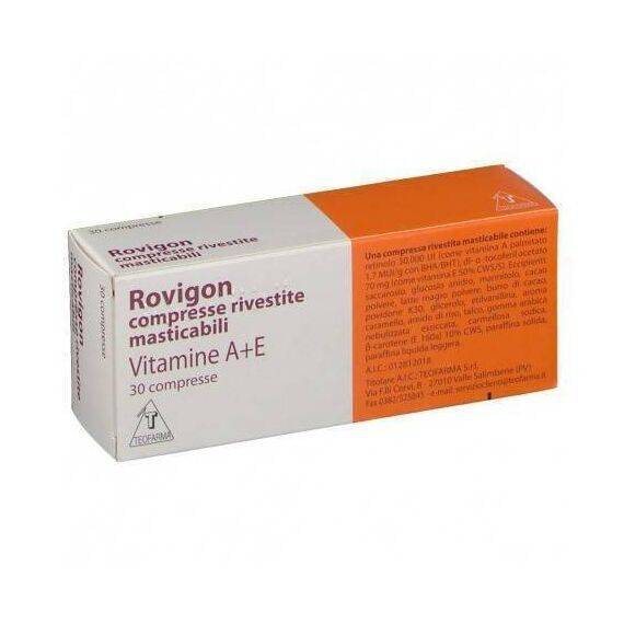 Rovigon 30 Compresse Masticabili di Vitamina a e Vitamina e | Acquista Online su Farmaclick