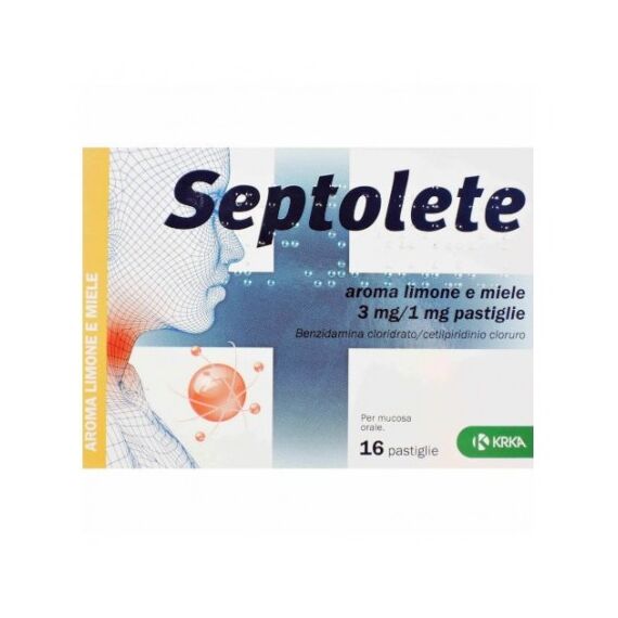 Krka Septolete 16 Pastiglie 3 Mg + 1 Mg Aroma Limone e Miele | Acquista Online su Farmaclick