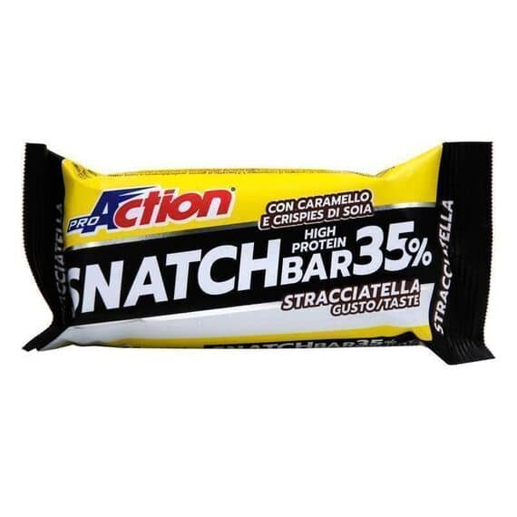 Proaction Snatch Bar 35% Barretta Iperproteica con Caramello e Crispies di Soia Gusto Stracciatella 60 G | Acquista Online su Farmaclick
