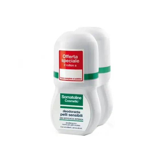 Somatoline Cosmetic Deodorante Pelli Sensibili Roll On 2 Pezzi da 50 Ml | Acquista Online su Farmaclick