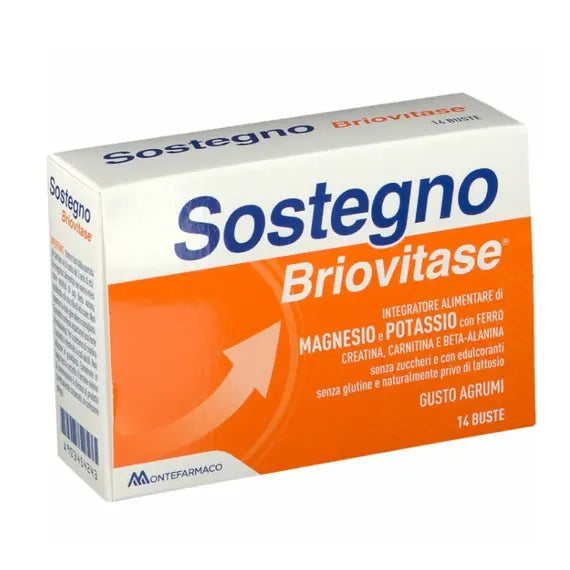 Briovitase Sostegno Integratore Alimentare di Magnesio e Potassio Gusto Arancia 14 Bustine | Acquista Online su Farmaclick