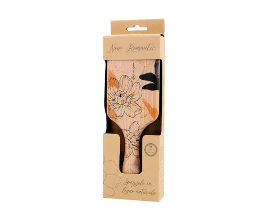 Beautytime New Romantic Spazzola Magnum Black Flower In Legno Naturale