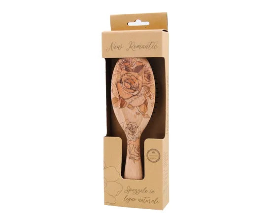 Beautytime New Romantic Spazzola Ovale Grande Pink Rose In Legno Naturale