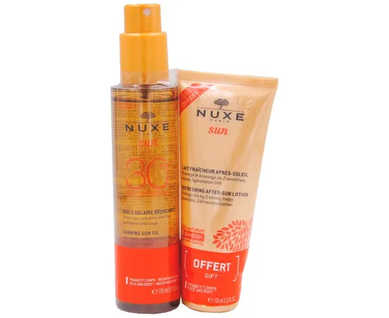 Nuxe Sun Olio Abbronzante Viso E Corpo Spf 30 150 Ml + Omaggio Nuxe Sun Latte Doposole Effetto Freschezza Viso E Corpo 100 Ml