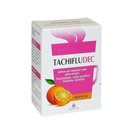 Tachifludec Adulti 10 Bustine Gusto Arancia per il Trattamento dei Sintomi Dell'influenza | Acquista Online su Farmaclick