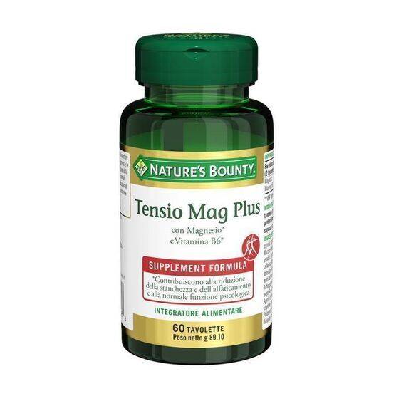 Nature's Bounty Tensio Mag Plus Integratore di Magnesio e Vitamina B6 60 Tavolette | Acquista Online su Farmaclick