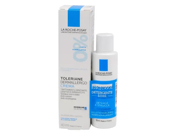 La Roche Posay Toleriane Dermallergo Crema Trattamento Idratante Lenitivo Riparatore 40Ml + Detergente Struccante 50 Ml Omaggio