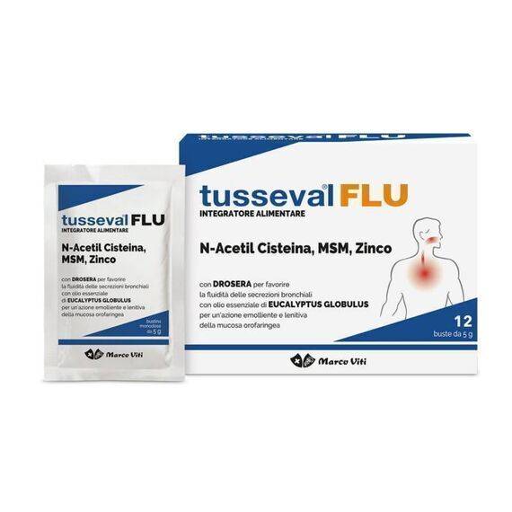 Tusseval Flu Marco Viti Integratore Alimentare per le Vie Respiratorie 12 Bustine | Acquista Online su Farmaclick