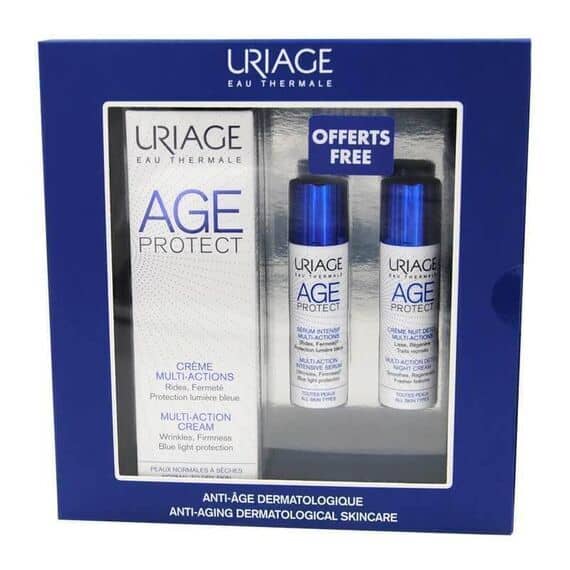 Uriage Age Protect Kit Anti Aging Dermatological Skincare Crema Multi Azione 40 Ml + Siero Intensivo Multi Azione 10 Ml e Crema Notte Detox Multi Azione 10 Ml in Omaggio | Acquista Online su Farmaclick