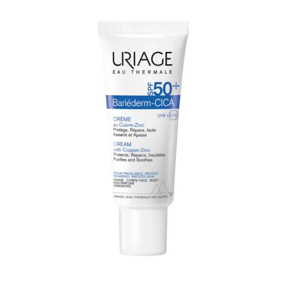 Uriage Bariederm Cica Creme Spf 50+ Crema Riparatrice con Cu e Zn 40 Ml | Acquista Online su Farmaclick