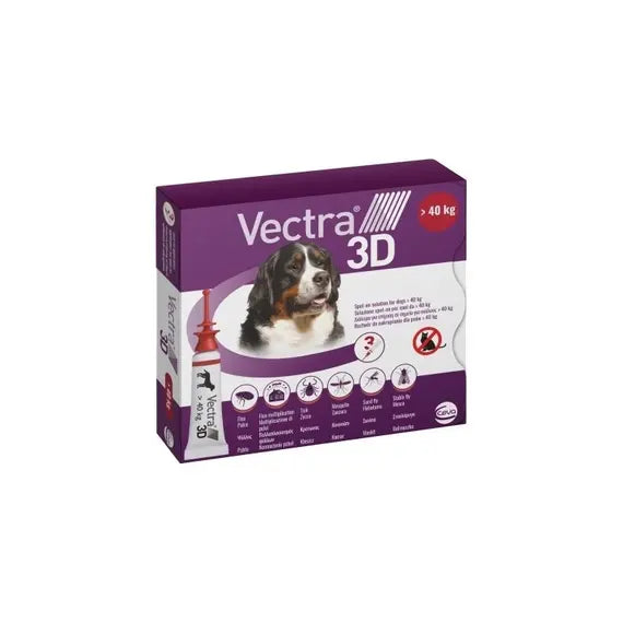 Vectra 3d Spot-on Soluz 3 Pipette 8 Ml 436 Mg + 38,7 Mg + 3.175 Mg Cani > 40 Kg, Tappo Rosso | Acquista Online su Farmaclick