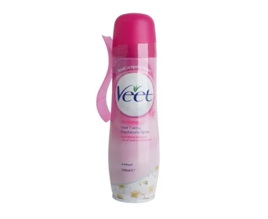 Veet Haarentfernungs-Spraycreme Beine & Körper Normale Haut 150 ml mit Spatel