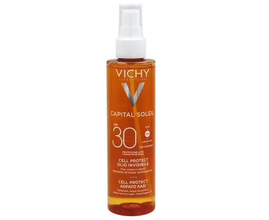 Vichy Capital Soleil Invisible Öl LSF 30 Gesicht, Körper und Haare 200 ml