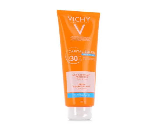 Vichy Capital Soleil Hydratisierende Schutzmilch für Gesicht und Körper LSF 30, 300 ml