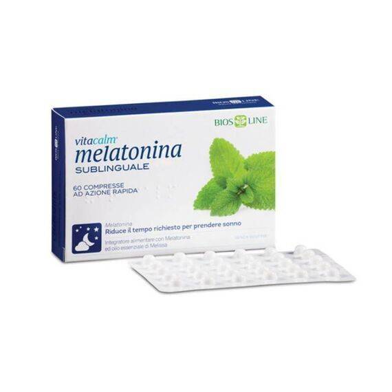 Biosline Vitacalm Melatonina Sublinguale Integratore per il Sonno 60 Compresse Fast Retard | Acquista Online su Farmaclick