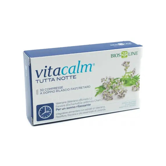 Biosline Vitacalm Tutta Notte Integratore per il Sonno 30 Compresse Fast Retard | Acquista Online su Farmaclick