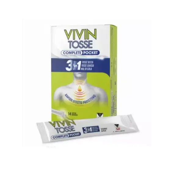 Vivin Tosse Complete Pocket 3 in 1 Tosse Grassa Secca e Mal di Gola 14 Stick | Acquista Online su Farmaclick