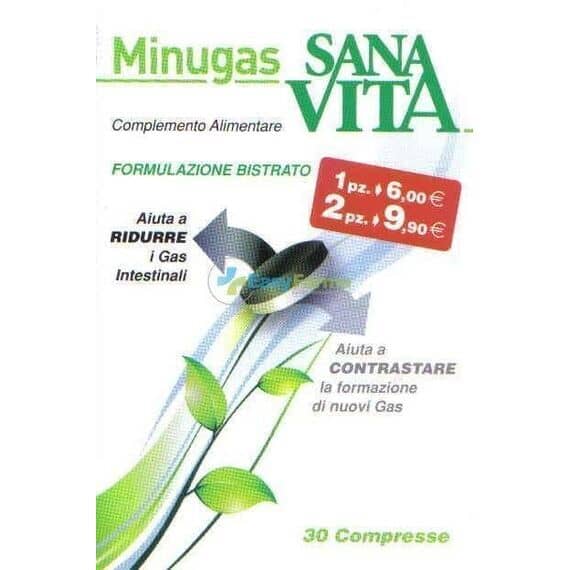 Paladin Pharma Sanavita Minugas 30 Compresse per Ridurre e Contrastare i Gas Intestinali | Acquista Online su Farmaclick