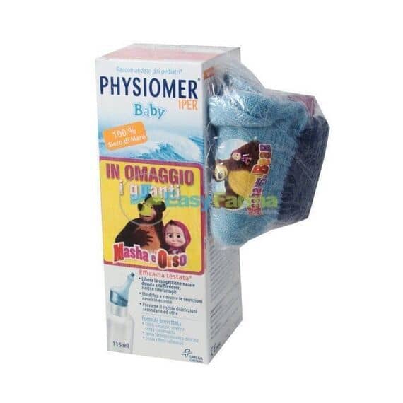 Physiomer Ipertonico Baby Spray 115 Ml in Omaggio i Guanti Blu Masha e Orso | Acquista Online su Farmaclick