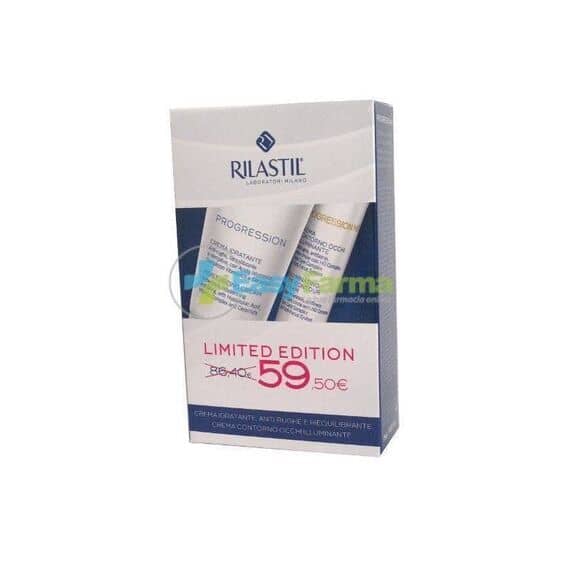 Rilastil Progression Kit Crema Idratante Antirughe e Riequilibrante + Crema Contorno Occhi Illuminante 50+15 Ml | Acquista Online su Farmaclick