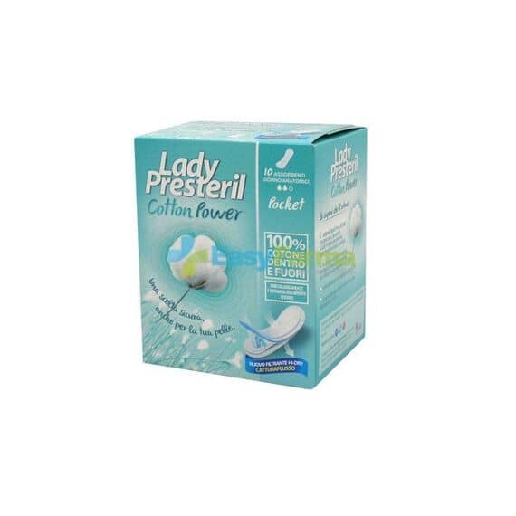 Lady Presteril Cotton Power 10 Assorbenti Giorno Anatomici Pocket | Acquista Online su Farmaclick