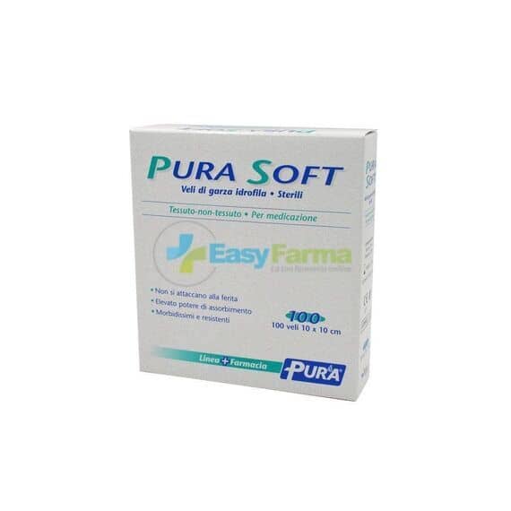 Pura Soft Veli di Garza Idrofila Sterili Tessuto Non Tessuto 100 Garze 10 X 10 Cm | Acquista Online su Farmaclick