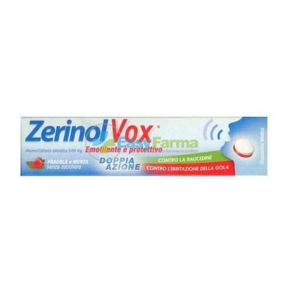 Zerinol Vox Protettivo Gola 18 Pastiglie Gusto Fragola e Menta | Acquista Online su Farmaclick