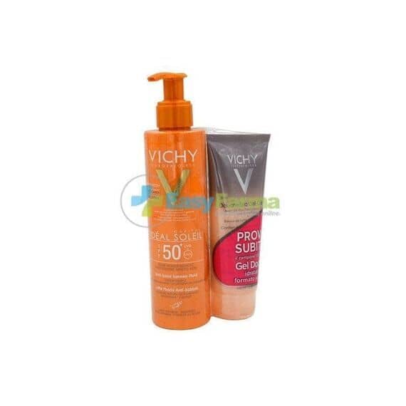 Vichy Ideal Soleil Spf 50+ Latte Fluido Anti Sabbia 200 Ml + Doccia Spa Gel Crema 100 Ml in Omaggio | Acquista Online su Farmaclick