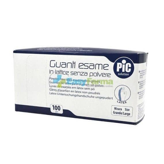 Pic Guanti Esame in Lattice Senza Polvere 100 Pcs Size L | Acquista Online su Farmaclick