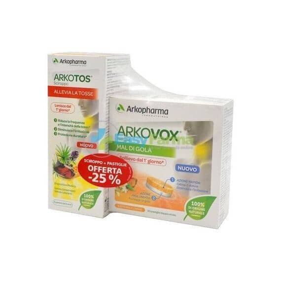 Arkopharma Pack Arkotos Sciroppo 140 Ml + Arkovox 20 Pastiglie Gusto Miele Limone | Acquista Online su Farmaclick