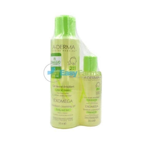 Aderma Exomega 2 in 1 Gel Detergente Emolliente 500 Ml + in Omaggio il Formato da 200 Ml | Acquista Online su Farmaclick