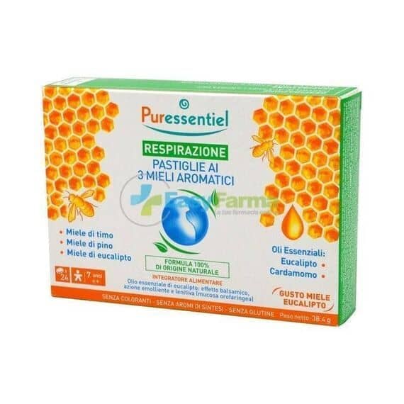 Puressentiel Respirazione 24 Pastiglie Ai 3 Mieli Aromatici e Eucalipto | Acquista Online su Farmaclick