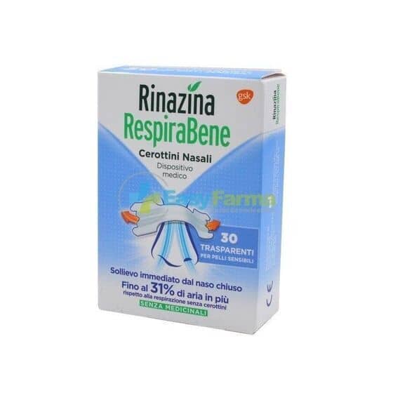Rinazina Respira Bene 30 Cerottini Nasali Trasparenti per Pelli Sensibili | Acquista Online su Farmaclick