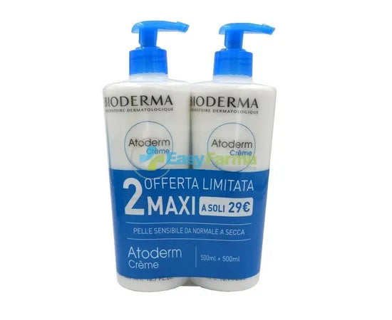 Bioderma Atoderm Crema Ultra Nutriente Pelle Sensibile 500 Ml + 500 Ml Maxi