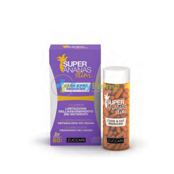 Zuccari Super Ananas Slim Carb & Fat Reducer Integratore Drenante e per il Metabolismo di Grassi e Carboidrati 80 Capsule | Acquista Online su Farmaclick