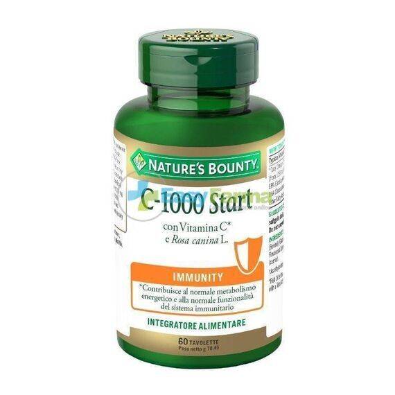 Nature's Bounty C 1000 Start Integratore Alimentare per il Sistema Immunitario e il Metabolismo Energetico 60 Tavolette | Acquista Online su Farmaclick