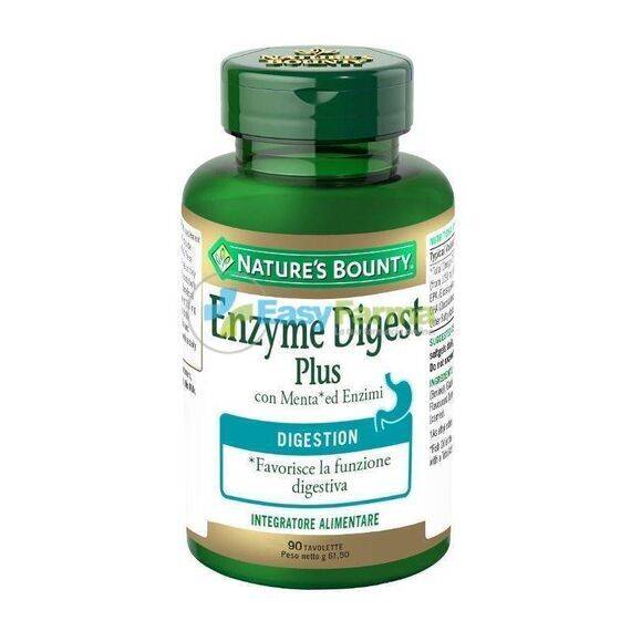 Nature's Bounty Enzyme Digest Plus Integratore Alimentare per la Funzione Digestiva 90 Tavolette | Acquista Online su Farmaclick