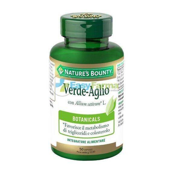 Nature's Bounty Verde Aglio Integratore per il Metabolismo di Trigliceridi e Colesterolo 50 Capsule | Acquista Online su Farmaclick