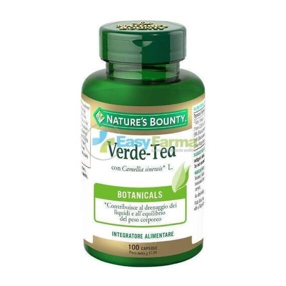 Nature's Bounty Verde Tea Integratore per Drenaggio dei Liquidi Ed Equilibrio del Peso Corporeo 100 Capsule | Acquista Online su Farmaclick