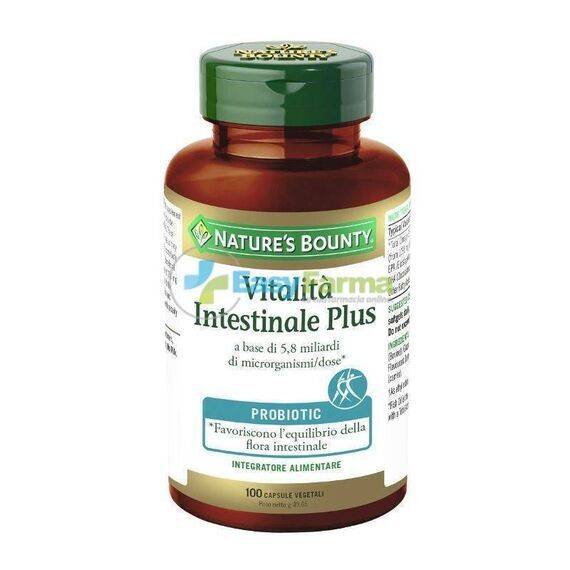 Nature's Bounty Vitalitã Intestinale Plus Integratore Alimentare per Ila Flora Intestinale 100 Capsule Vegetali | Acquista Online su Farmaclick